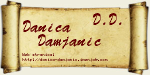 Danica Damjanić vizit kartica